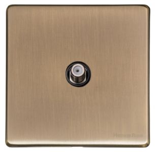 Heritage Brass Vintage Range Antique Brass, X91 - 1 Gang Satellite Socket