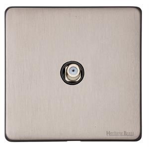 Heritage Brass Vintage Range Aged Pewter, XAP - 1 Gang Satellite Socket