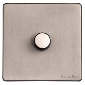 Heritage Brass Vintage Range Aged Pewter, XAP - 1 Gang TED Dimmer (Compatible with LED Lamps)