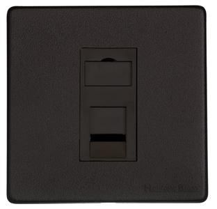 Heritage Brass Vintage Range Matt Black, XBK - 1 Gang RJ45