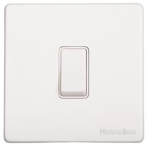 Heritage Brass Vintage Range Gloss White, XGL - 1 Gang Rocker Switch