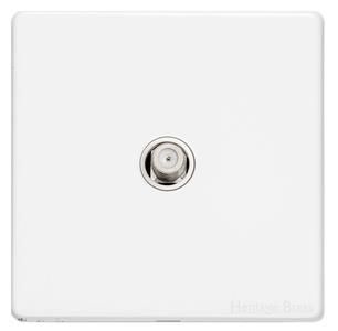 Heritage Brass Vintage Range Gloss White, XGL - 1 Gang Satellite Socket