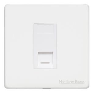 Heritage Brass Vintage Range Gloss White, XGL - 1 Gang RJ45