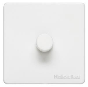 Heritage Brass Vintage Range Gloss White, XGL - 1 Gang Dimmer 250 watts (Compatible with halogen/ incandescent bulbs)