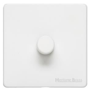 Heritage Brass Vintage Range Gloss White, XGL - 1 Gang TED Dimmer (Compatible with LED Lamps)