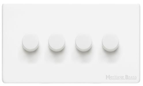 Heritage Brass Vintage Range Gloss White, XGL - 4 Gang Dimmer 400 watts(Compatible with halogen/ incandescent bulbs)