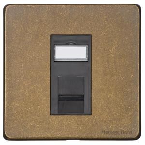 Heritage Brass Vintage Range Rustic Brass, XRB - 1 Gang RJ45