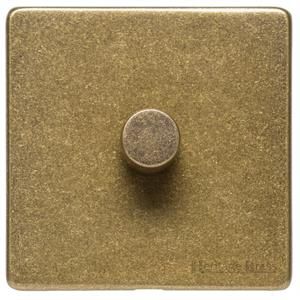 Heritage Brass Vintage Range Rustic Brass, XRB - 1 Gang Dimmer 400 watts (Compatible with halogen/ incandescent bulbs)