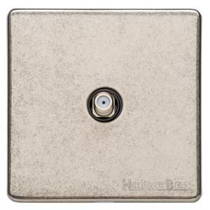Heritage Brass Vintage Range Rustic Nickel, XRN - 1 Gang Satellite Socket