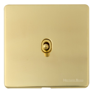 Heritage Brass Vintage Range Unlacquered Polished Brass, XUL - 1 Gang Dimming Stockholm Toggle