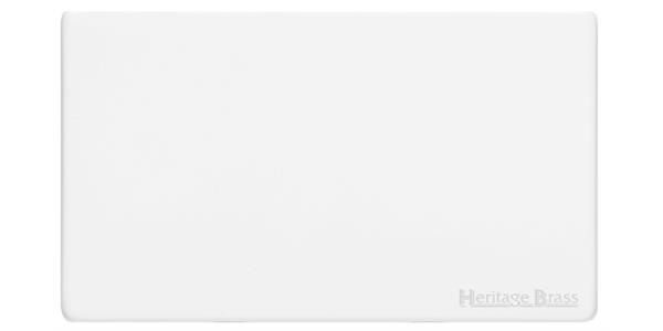 Heritage Brass Vintage Range Matt White, XWH - Double Blank Plate