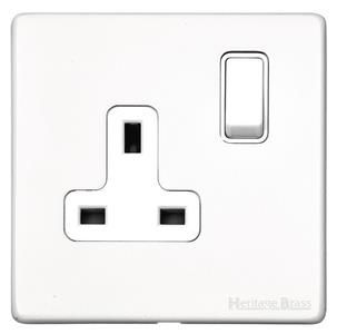 Heritage Brass Vintage Range Matt White, XWH - Single Socket (13 Amp)