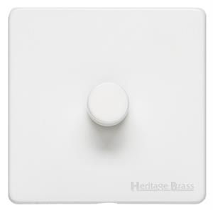 Heritage Brass Vintage Range Matt White, XWH - 1 Gang Dimmer 250 watts (Compatible with halogen/ incandescent bulbs)