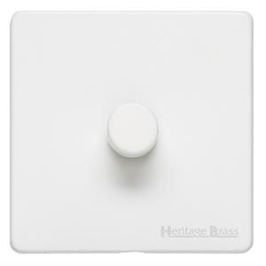 Heritage Brass Vintage Range Matt White, XWH - 1 Gang TED Dimmer (Compatible with LED Lamps)
