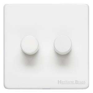 Heritage Brass Vintage Range Matt White, XWH - 2G Multi Location Secondary Dimmer