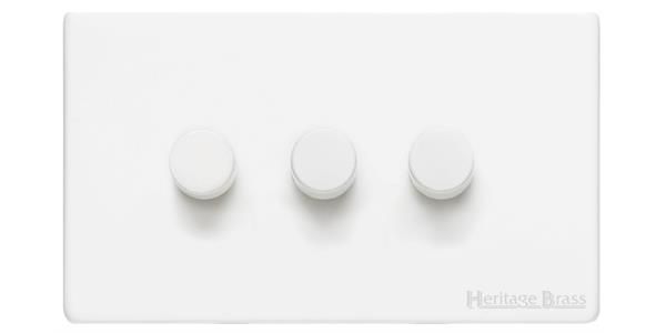 Heritage Brass Vintage Range Matt White, XWH - 3G Multi Location Primary Dimmer